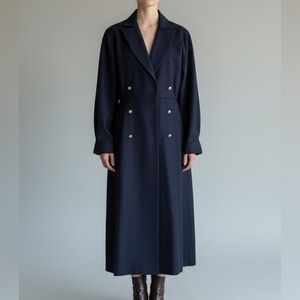 Vintage Navy Double-Breasted Women's Wool 1940s Dress Coat Pendleton USA